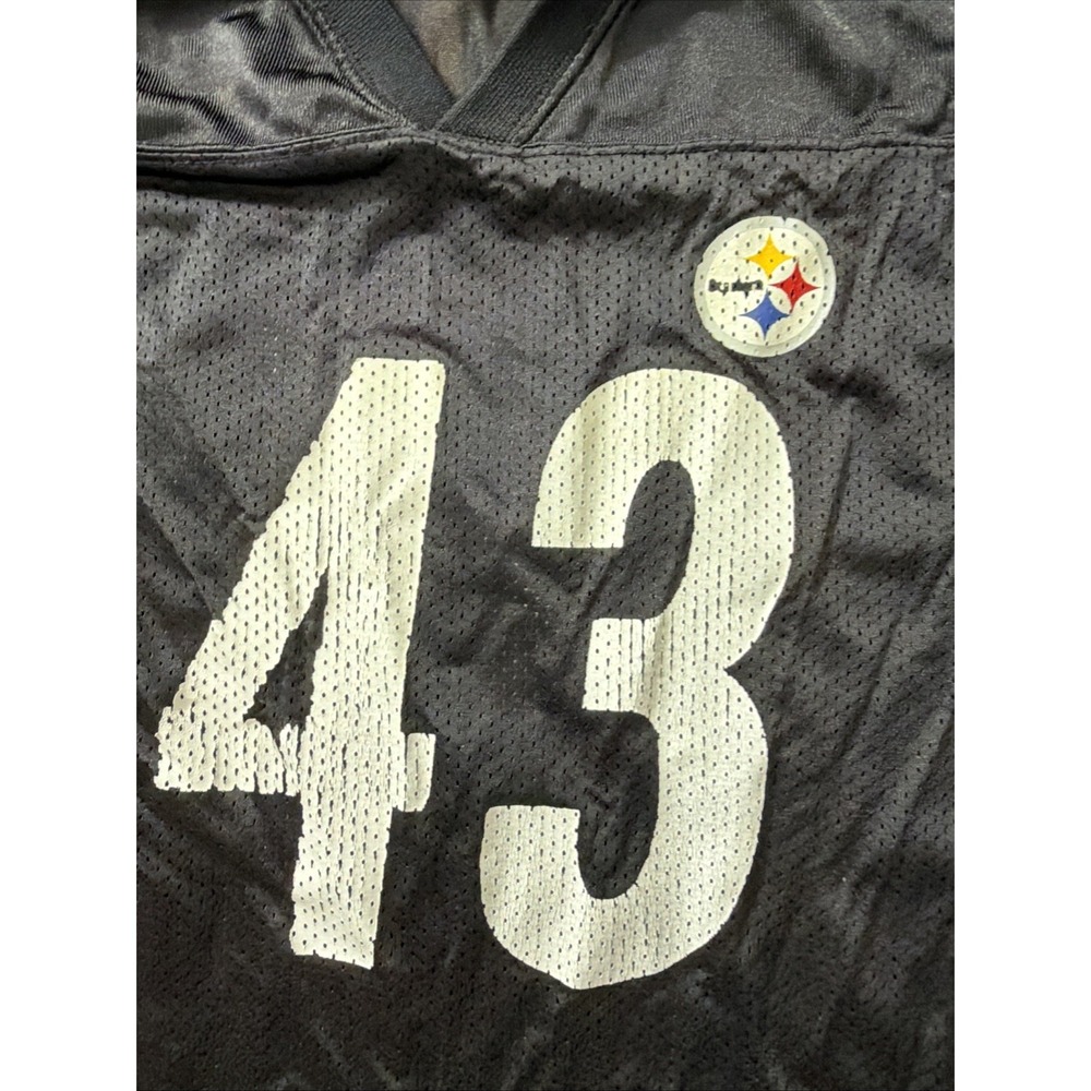 Pittsburgh Steelers #43 Troy Polamalu Jersey Youth Large 14-16 NFL Apparel Footb - Picture 13 of 16